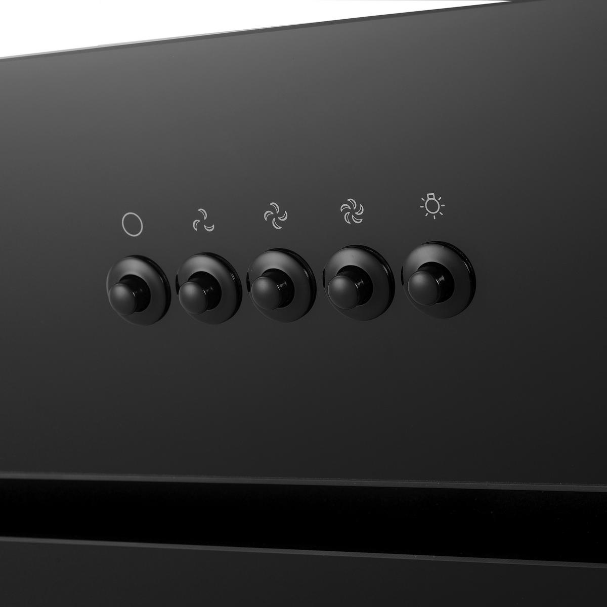 Kuhinjska Napa Svea, 90cm - črna, Trend, kovina/steklo (90/73,9-111,9/36cm) - Respekta