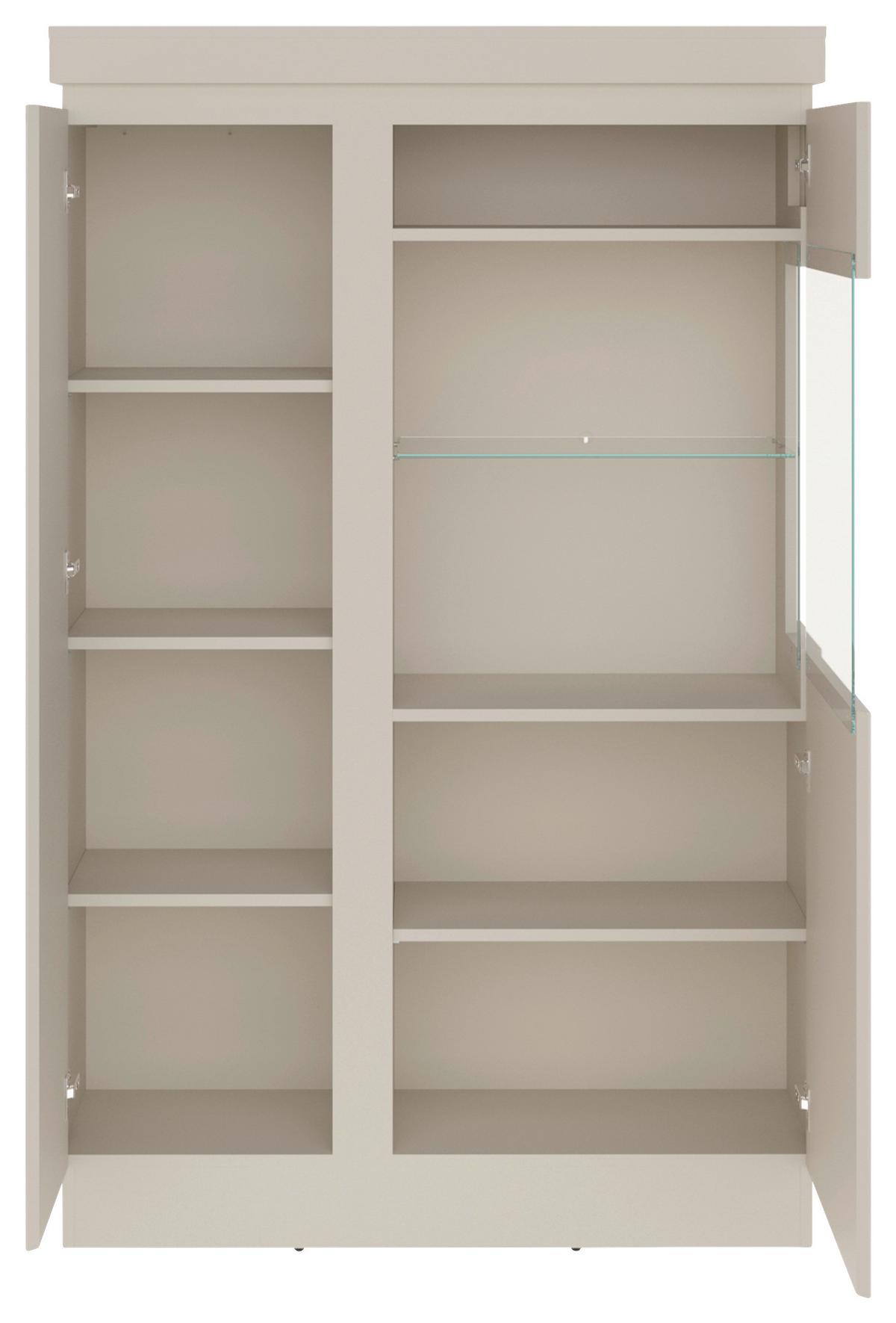 Vitrină Camira - cașmir, Basics, sticlă/material pe bază de lemn (103,6/163,5/40cm) - Modern Living