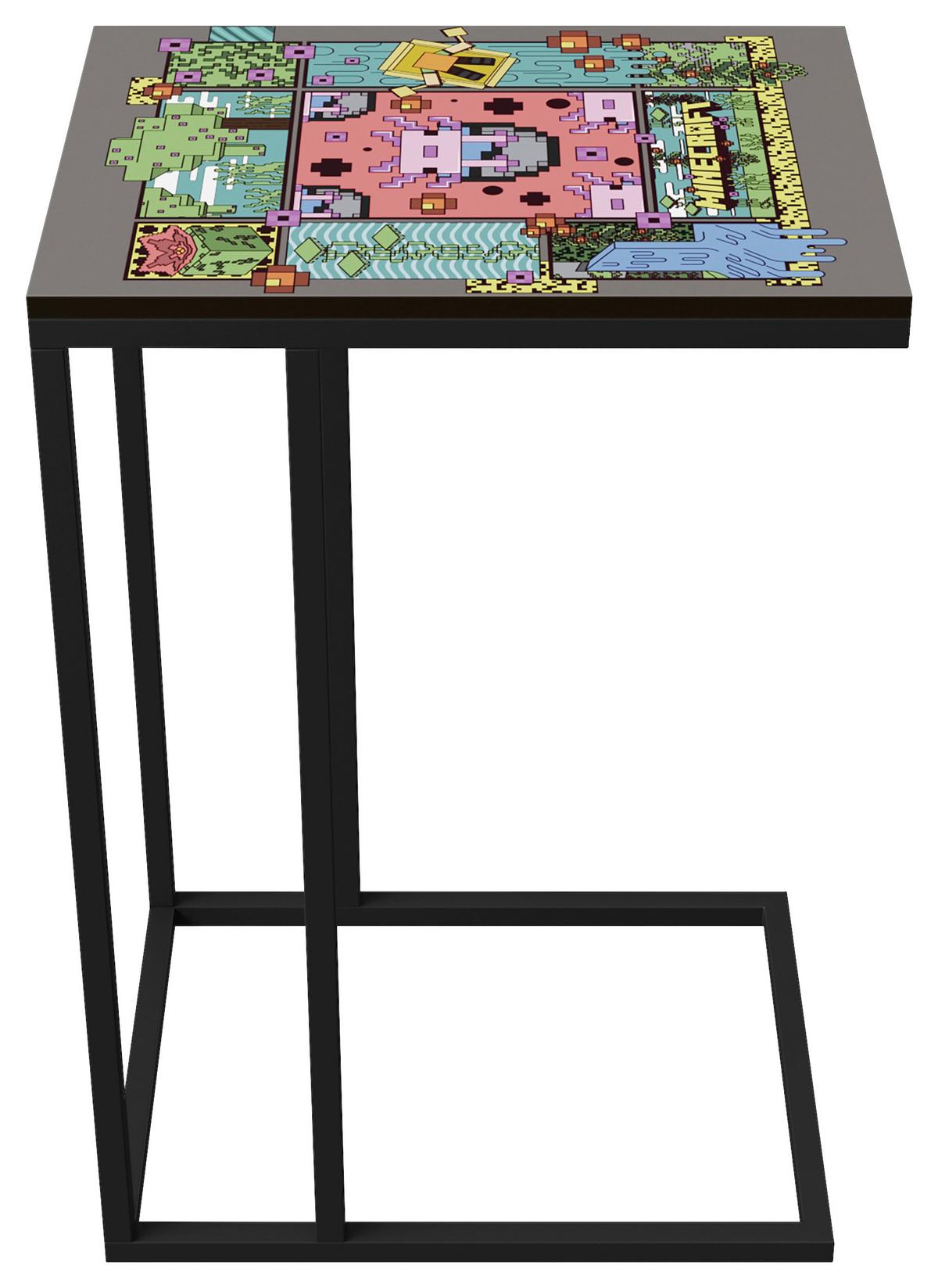 Beistelltisch Minecraft ca. 40x29x60 cm Schwarz - Schwarz, MODERN, Holzwerkstoff/Metall (40/29/60cm) - Minecraft