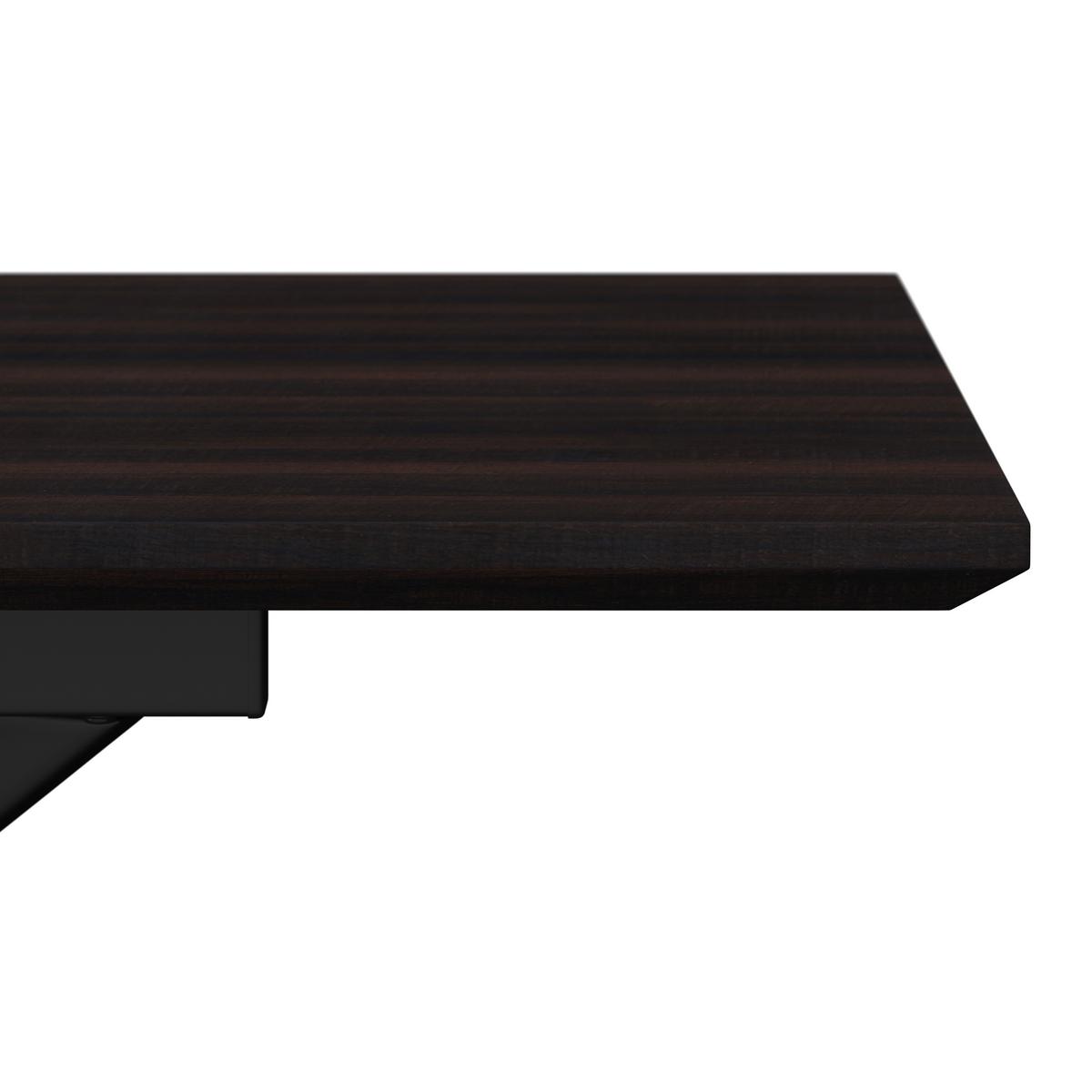 Esstisch ausziehbar Aki Walnussfarben MDF - Walnussfarben/Schwarz, MODERN, Holzwerkstoff/Metall (140-180/76/80cm) - Bessagi Home