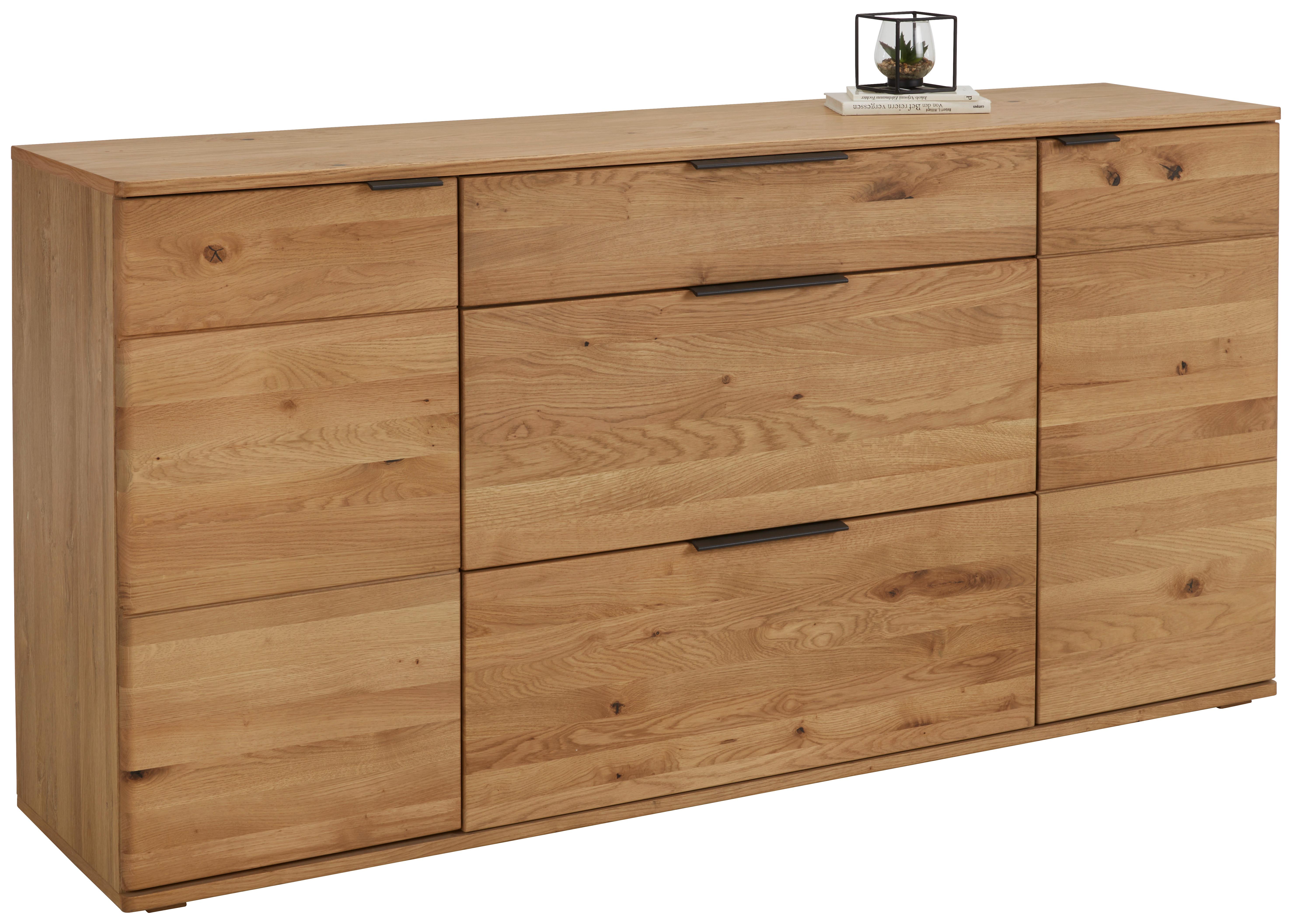 Sideboard Valera in Wildeiche - Wildeiche/Schwarz, Konventionell, Holz/Holzwerkstoff (180/90/44cm) - Premium Living