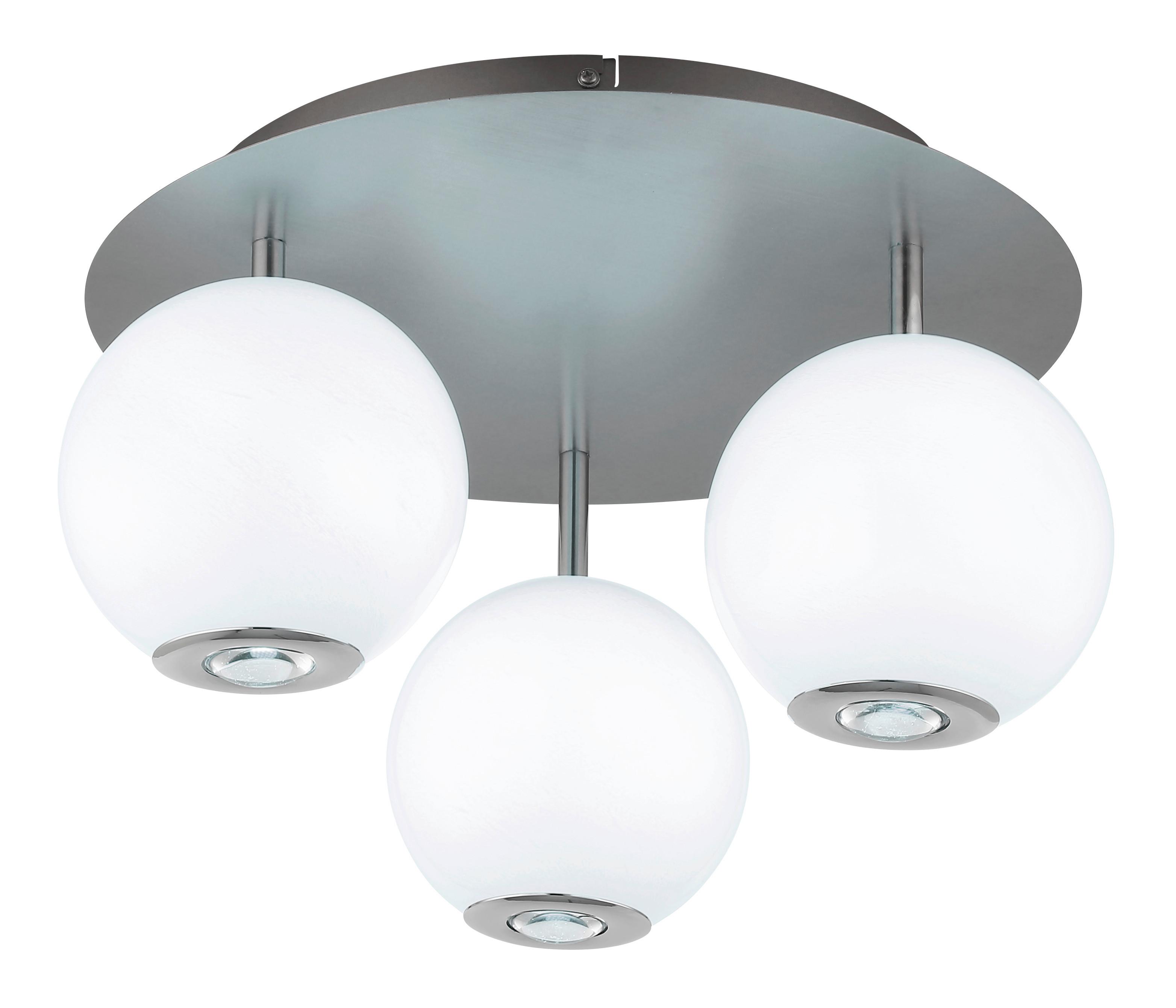 LED-DECKENLEUCHTE 16062-3D SIMMONS - Klar/Chromfarben, Konventionell, Glas/Kunststoff (42/25cm) - Globo