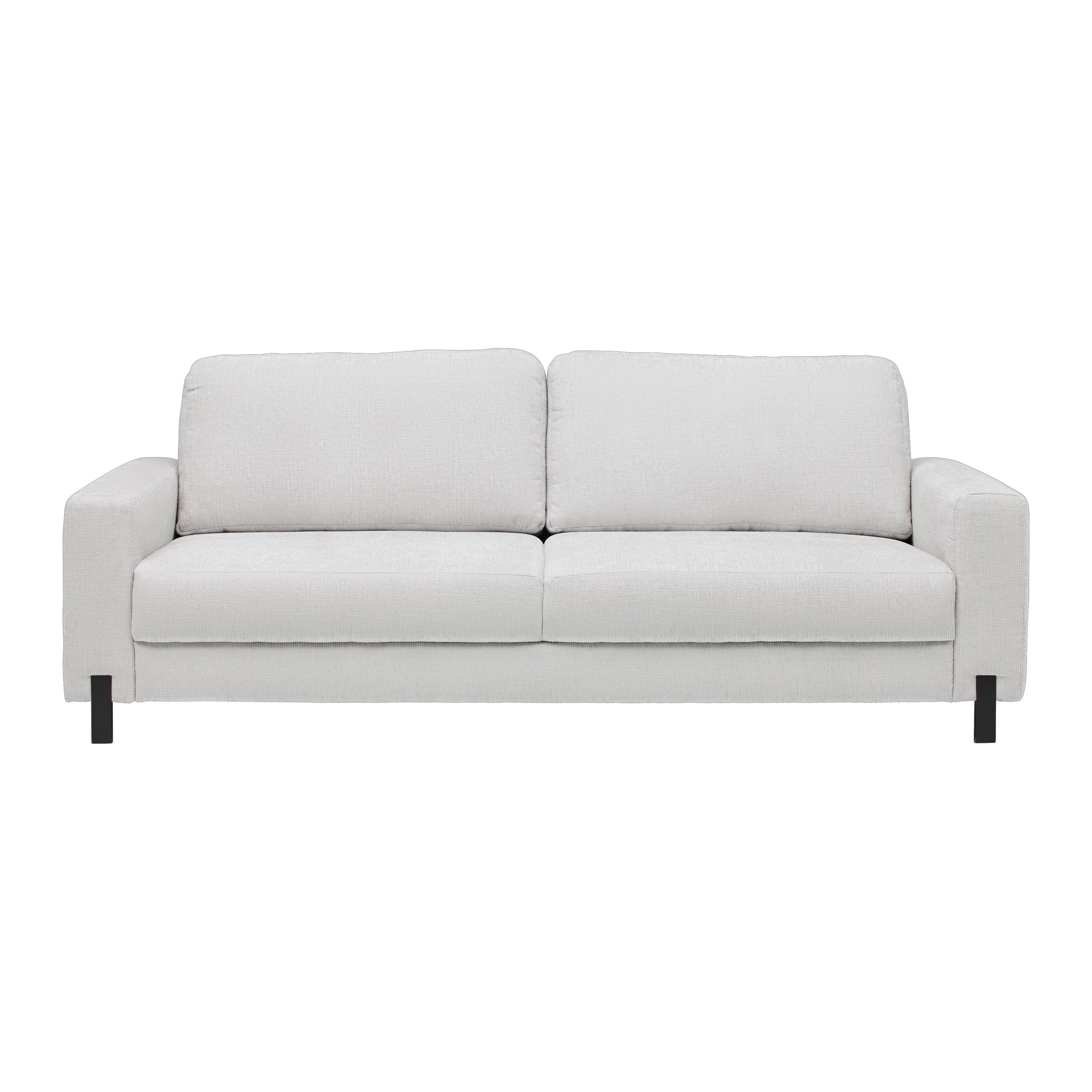 3-Sitzer-Sofa Piega Silberfarben - Silberfarben/Schwarz, MODERN, Textil/Metall (230/66-87/96cm) - Mömax