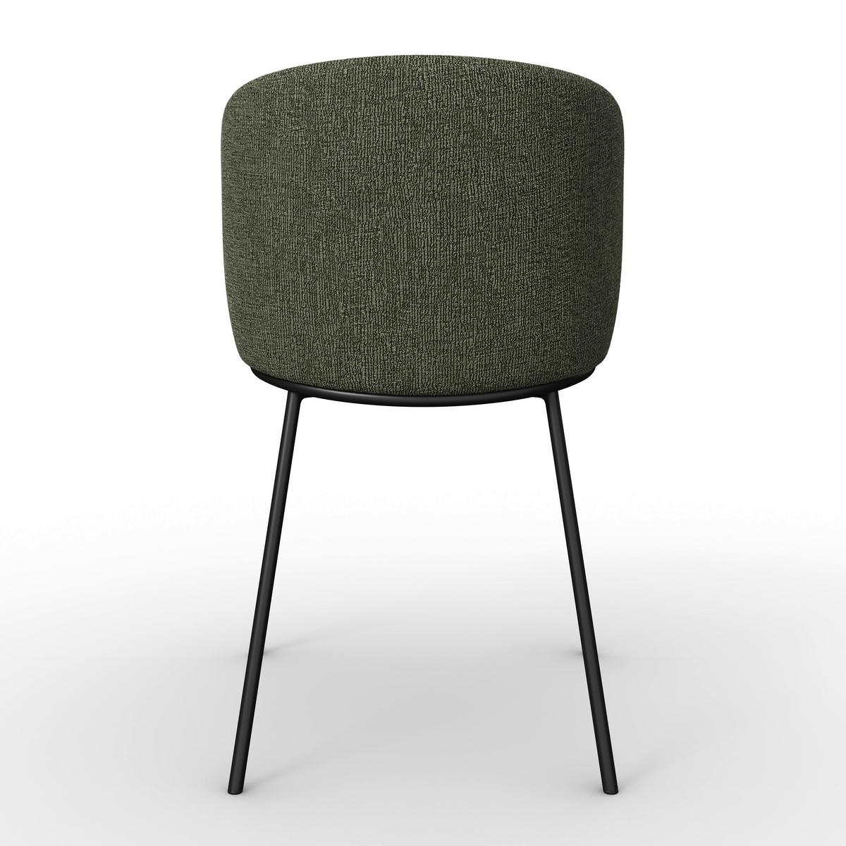 Stuhl Malea Grün Chenille Gepolstert - Schwarz/Grün, MODERN, Holz/Textil (49/81/52cm) - Bessagi Home