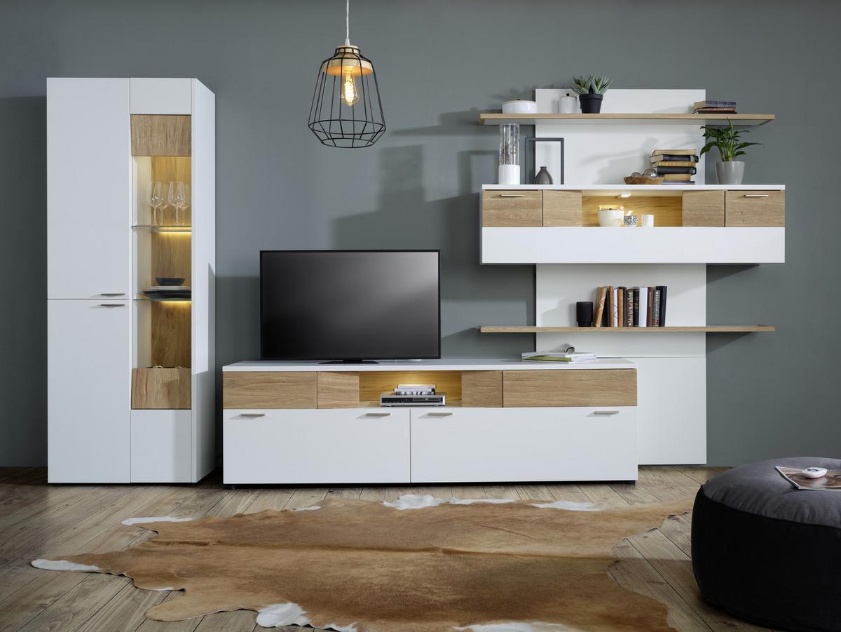 Wandpaneel in Weiß - Weiß, MODERN, Holzwerkstoff (150/204/25cm) - Premium Living