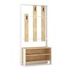 GARDEROBENSCHRANK CHESTER HALL STAND - Weiss/Eichefarben, Design, Holzwerkstoff (90/180/36cm) - Livetastic