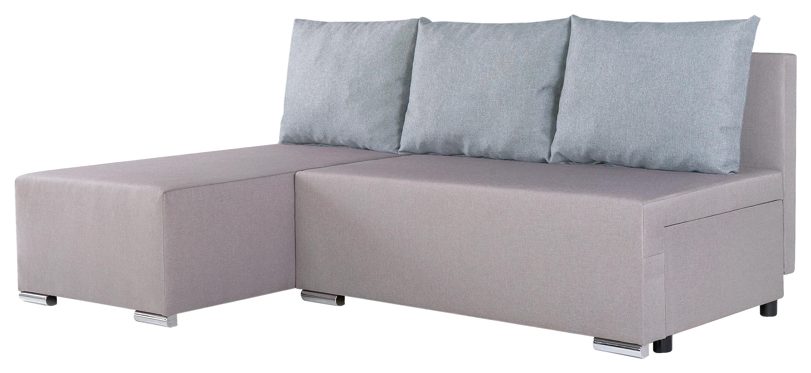 Sedežna Garnitura Lena, Siva, Z Ležiščem In Predalom - srebrne barve/temno siva, Moderno (190/129cm) - Based