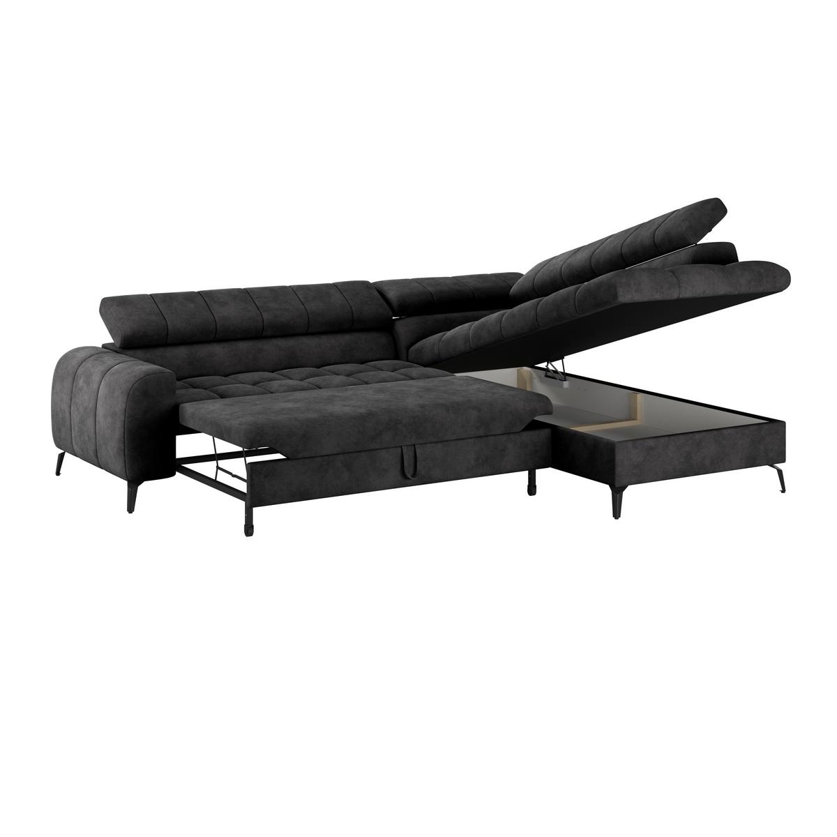 Kutna Garnitura Volf - crna, Trend, tekstil/metal (261/203cm)