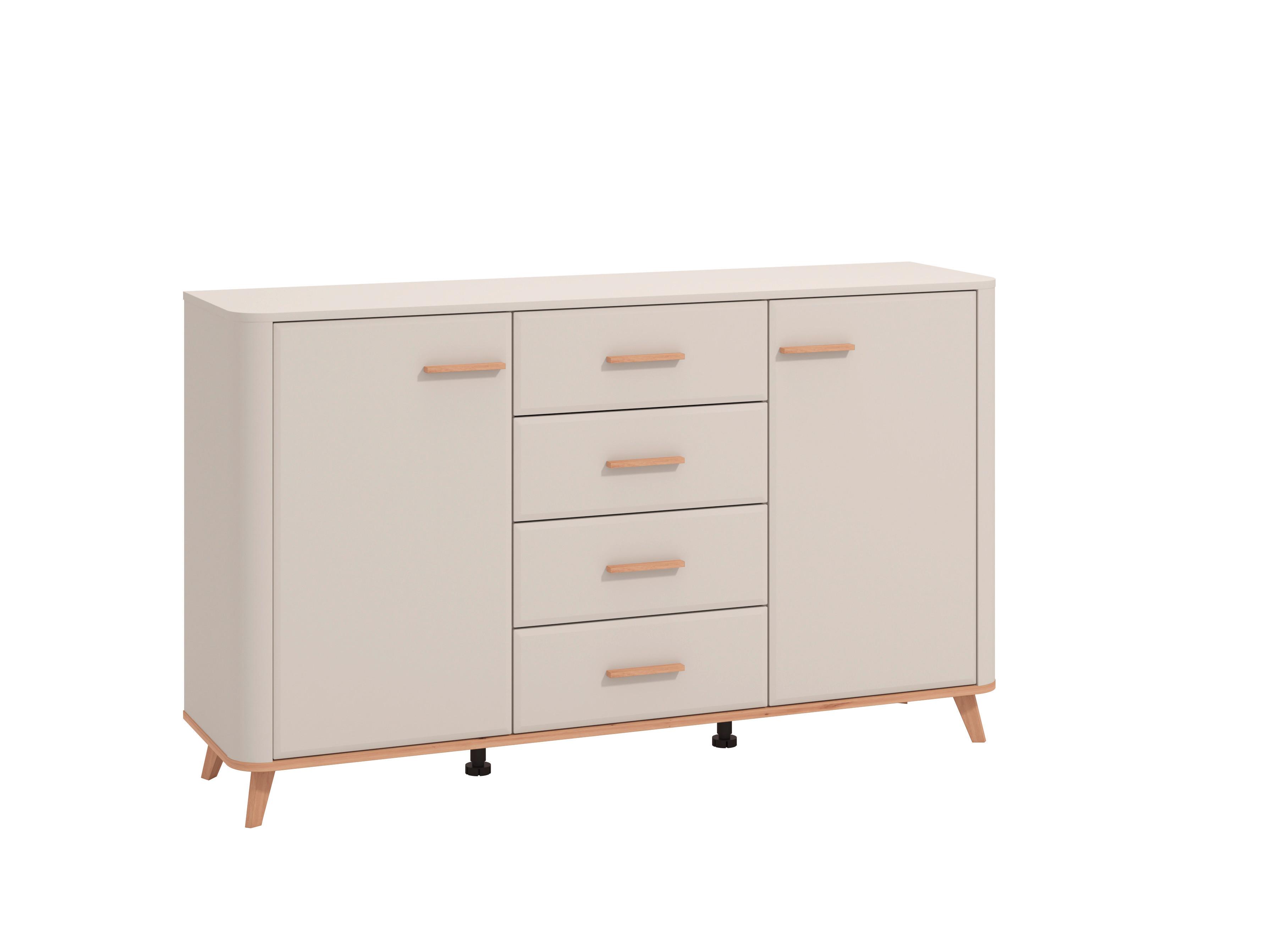 Komód Darwen - kasmír/tölgyfa, Modern, faalapú anyag (154/90,5/40cm)