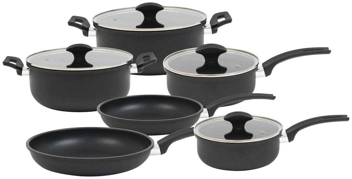 Set Posod Steffi - črna/prozorno, Konvencionalno, kovina/steklo - Mömax