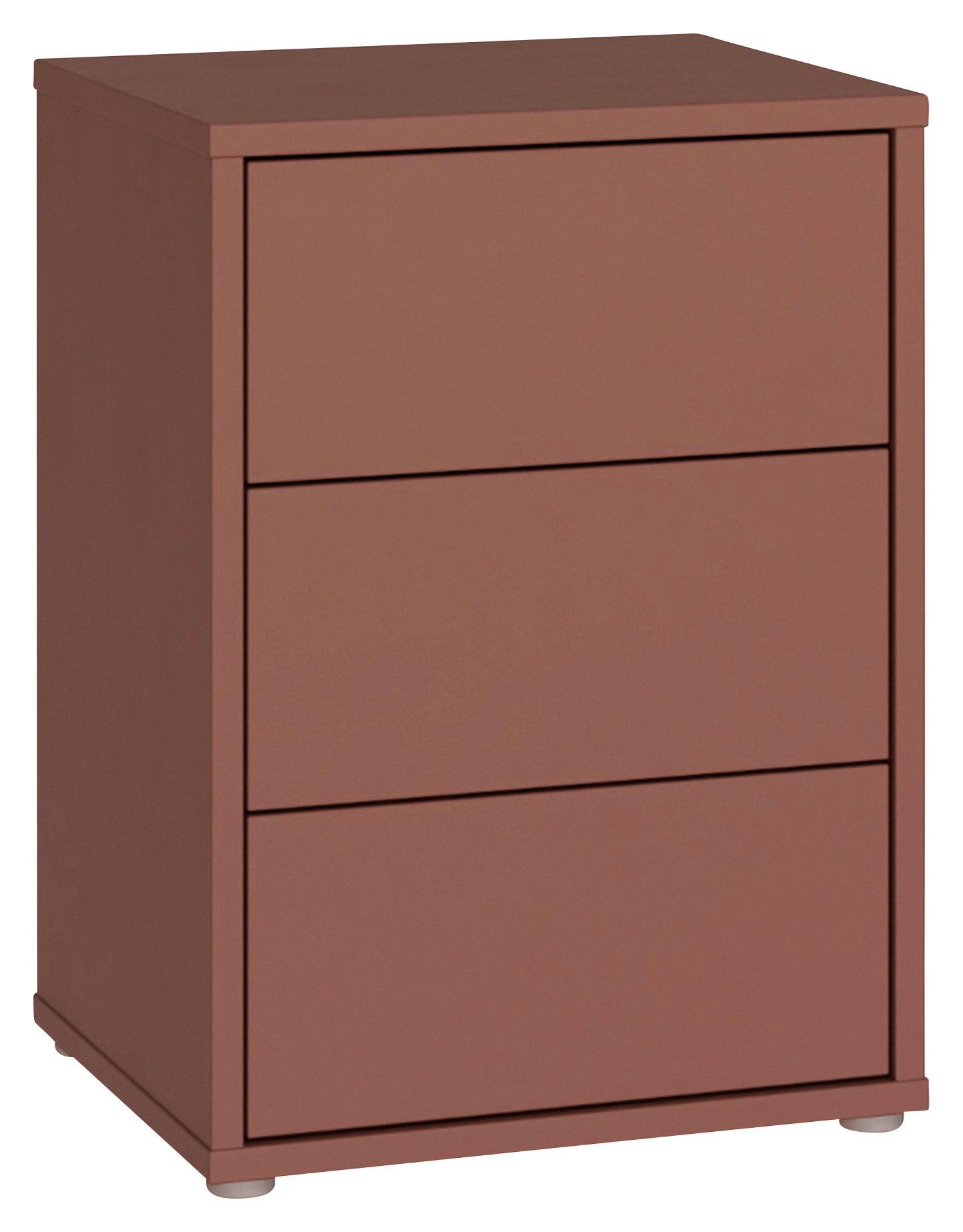 Nočna Omarica Alice, Terakota - srebrne barve/terakota, Trend, umetna masa/leseni material (50/69/42cm) - Carryhome