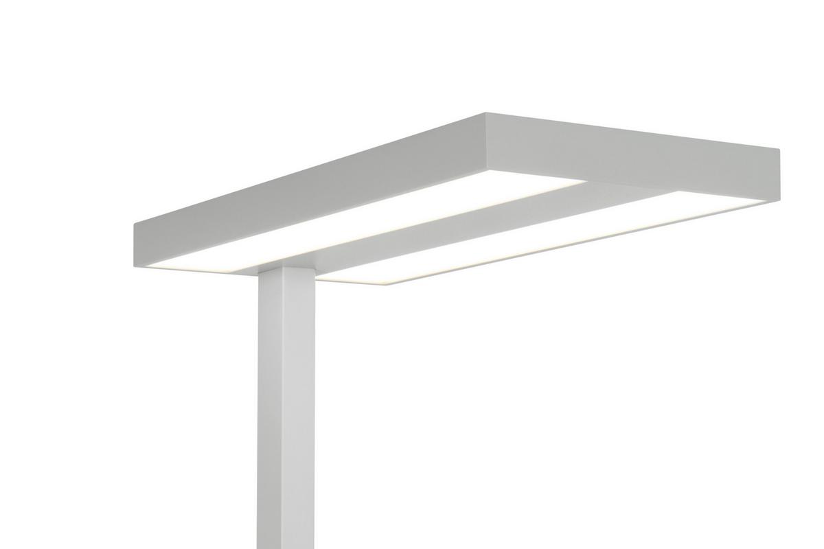 LAMPA STOJĄCA LED WORK *SBN* - kolor srebrny/przejrzysty, Konventionell, tworzywo sztuczne/metal (61/28/195cm) - Novel
