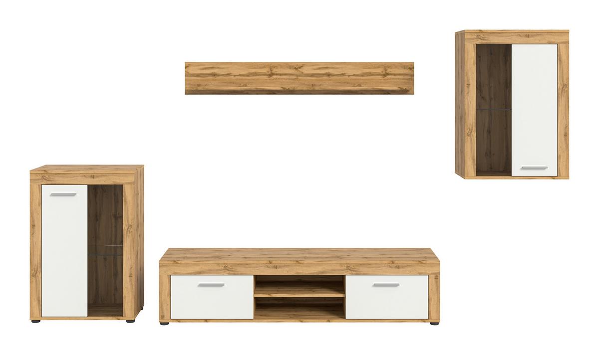 ANSAMBLU MOBILIER CAMERA DE Z JAM - stejar Wotan, Design, sticlă/material pe bază de lemn (310/169/35cm) - Modern Living