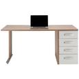 Pisalna Miza Ducato - bela/hrast, Moderno, kovina/umetna masa (160/73,00/80cm) - Premium Living Pisalna Miza Ducato - bela/hrast, Moderno, kovina/umetna masa (160/73,00/80cm) - Premium Living