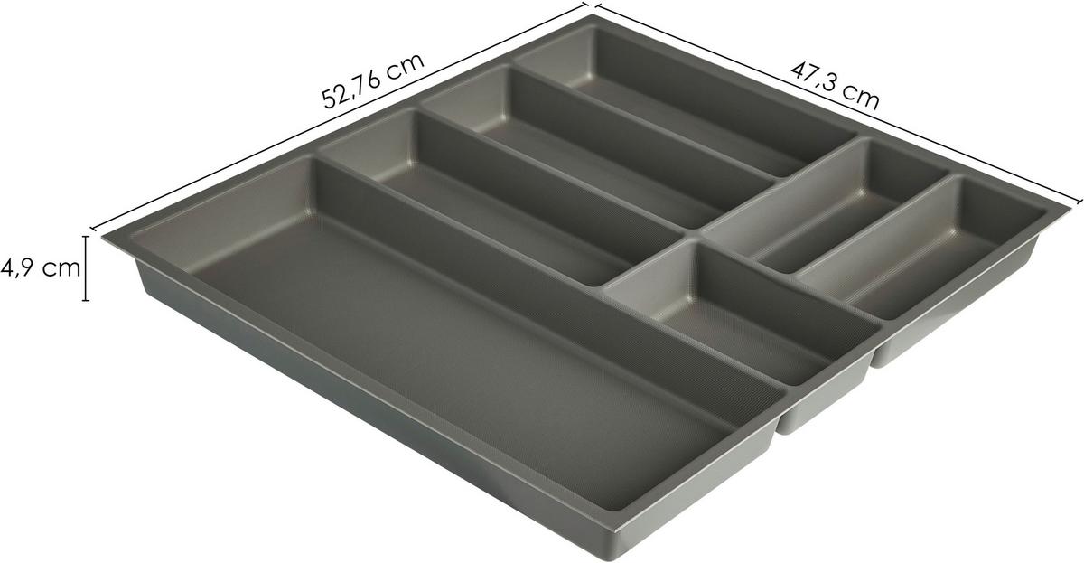 Besteckeinsatz BE60D Schieferfarben - Schieferfarben, Basics, Kunststoff (52,7/4,9/47,3cm) - Nobilia