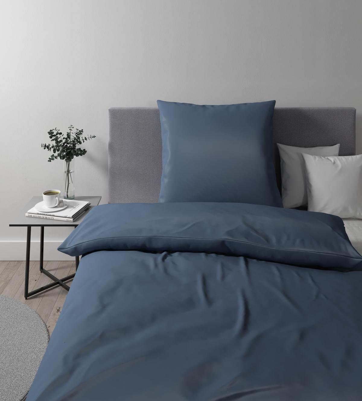 Bettwäsche Alex Uni ca. 135x200cm - Blau, MODERN, Textil (135/200cm) - Premium Living