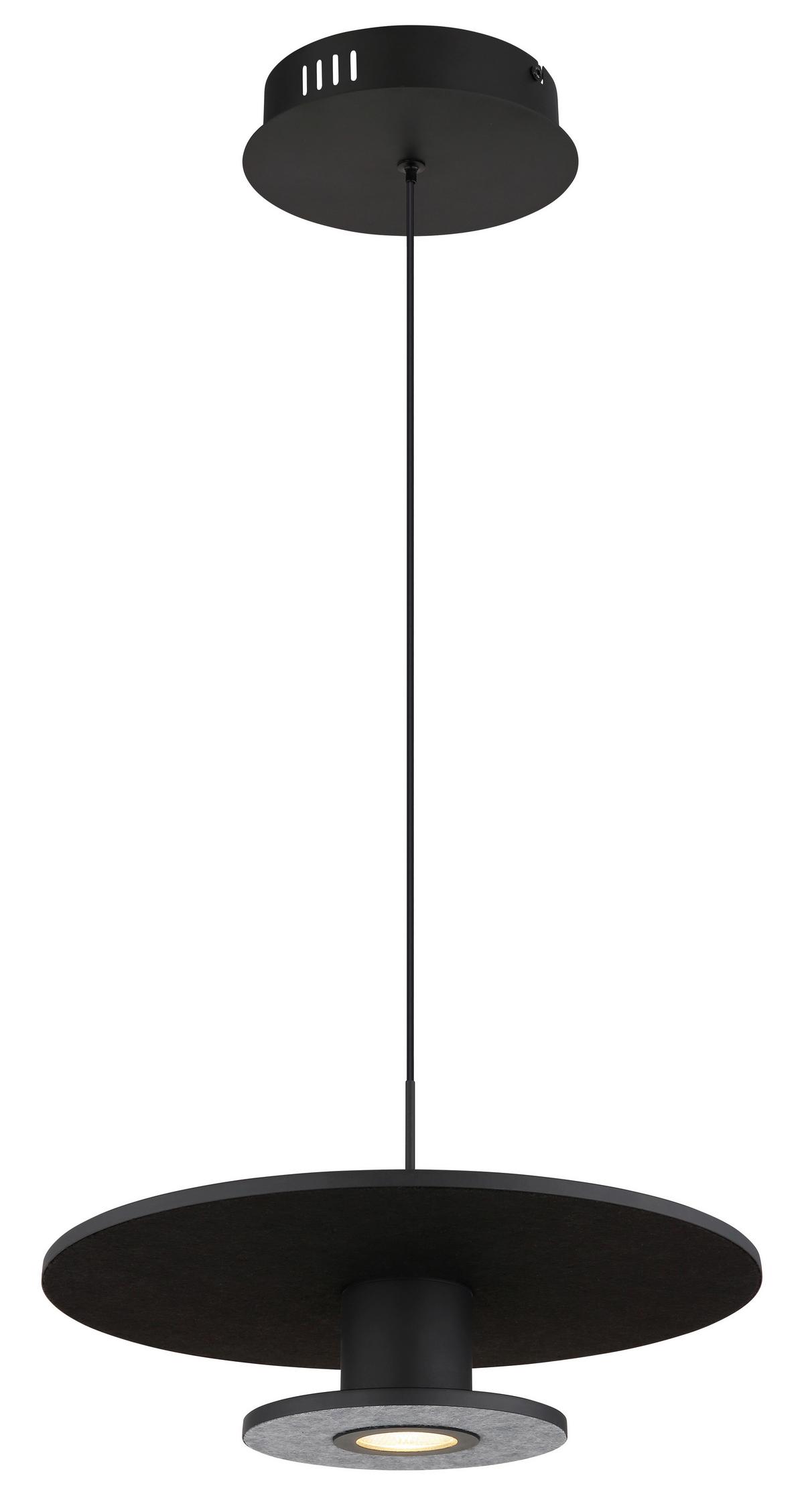 LED-Hängeleuchte Carter Schwarz max. 24 Watt - Schwarz, Basics, Kunststoff/Textil (38/150cm) - Globo