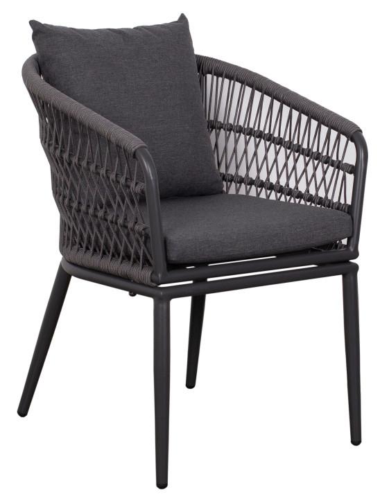 Gartensessel Genua Dunkelgrau - Grau, Basics, Kunststoff/Textil (58/78/63cm) - Gardenson