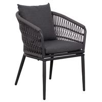 Gartensessel Genua Dunkelgrau - Grau, Basics, Kunststoff/Textil (58/78/63cm) - Gardenson