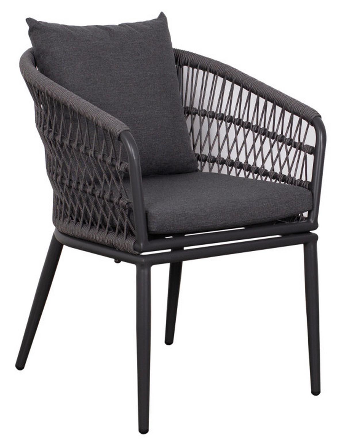 Gartensessel Genua Dunkelgrau - Grau, Basics, Kunststoff/Textil (58/78/63cm) - Gardenson