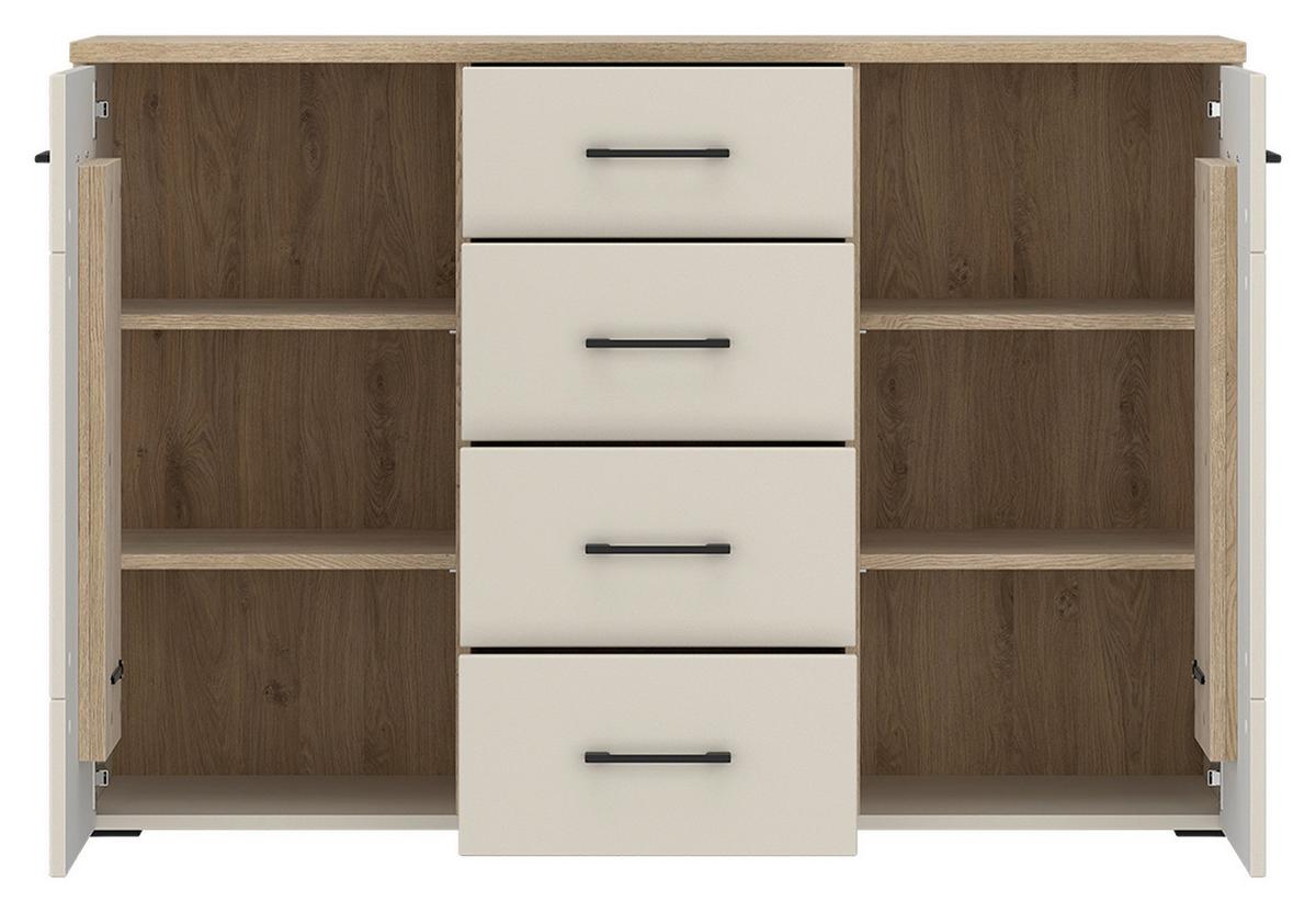 Komoda Amare - kašmir/boje hrasta, Moderno, drvni materijal/metal (125/84,8/40cm) - Modern Living