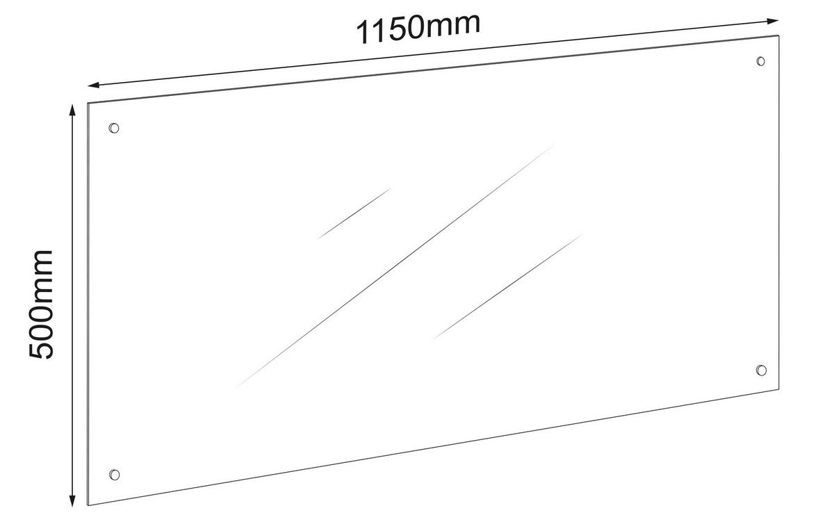 Küchenrückwand Esilo - Transparent, Trend, Glas (115/50cm) - MID.YOU