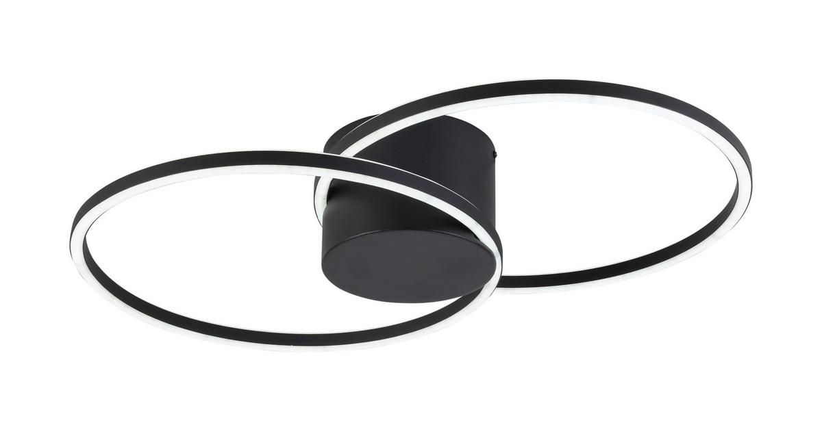 Led Mennyezeti Lámpa Elian - fekete, Modern, műanyag/fém (71/45/13cm) - Visiona