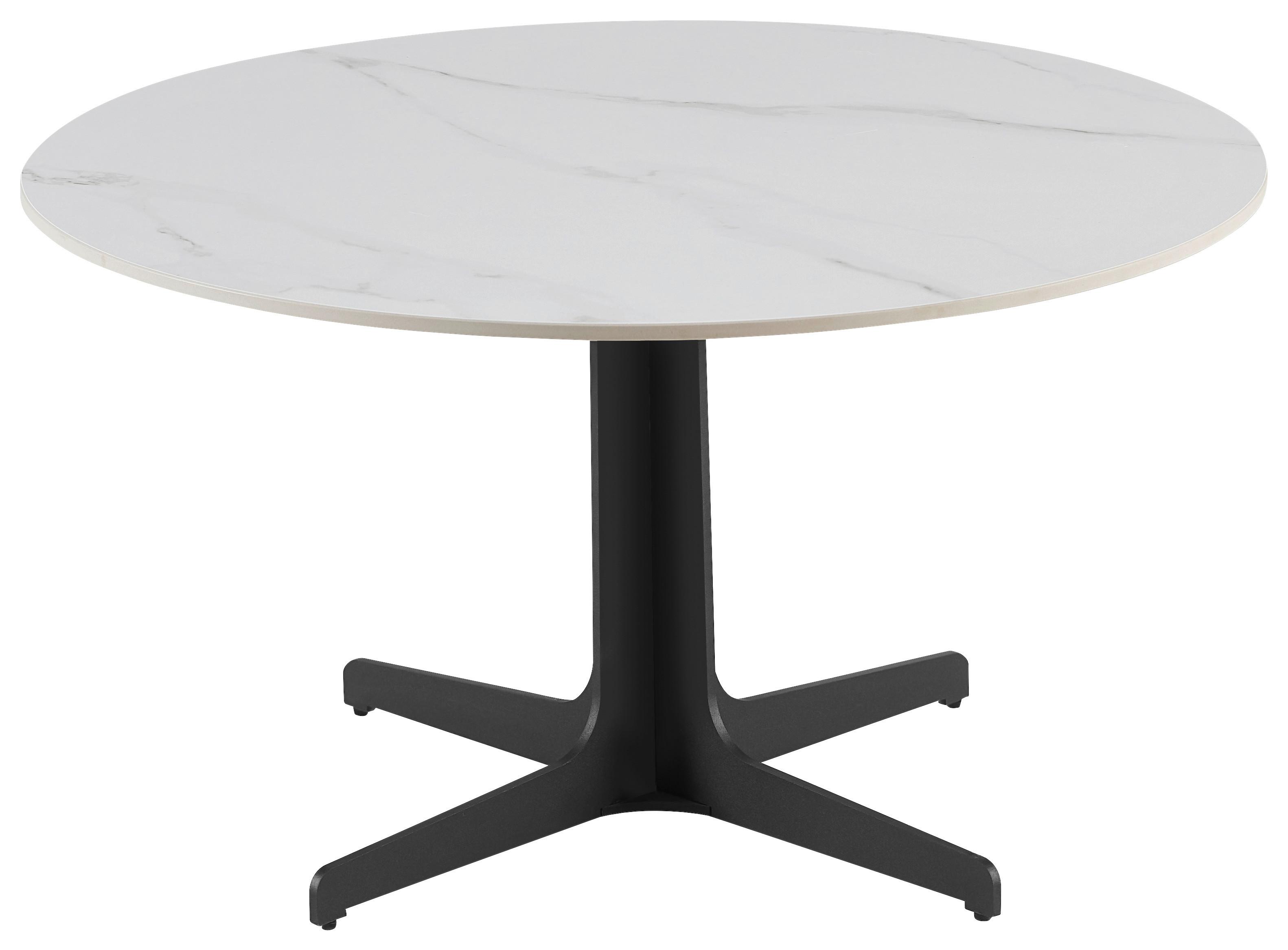 Măsuță de cafea WHITE PEARL 3 - alb/negru, Modern, ceramică/metal (80/45/80cm) - Modern Living