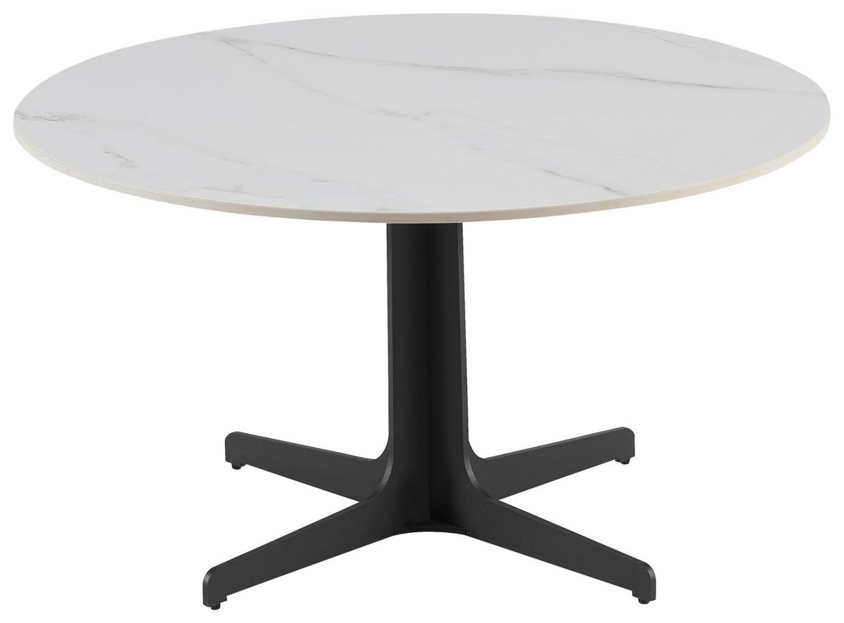 Măsuță de cafea WHITE PEARL 3 - alb/negru, Modern, ceramică/metal (80/45/80cm) - Modern Living