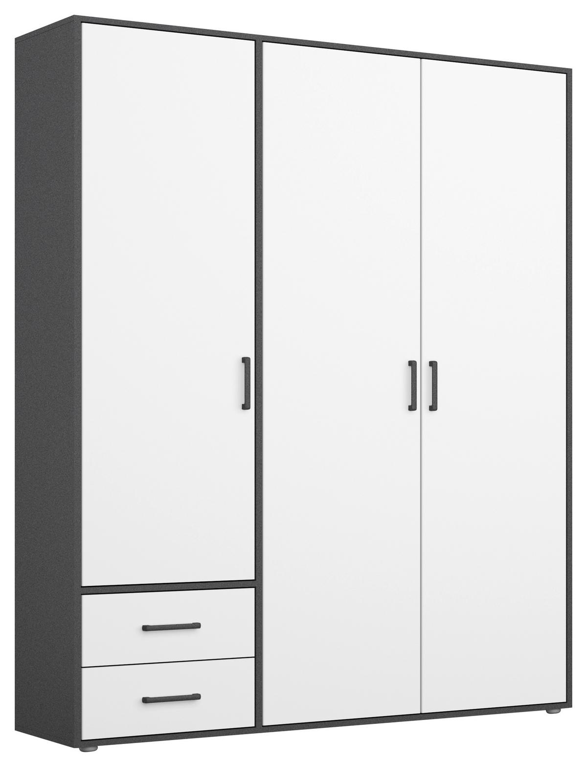 Ormar S Klasičnim Vratima Voyager - bijela/siva, Moderno, drvni materijal/plastika (140/194/53cm) - Modern Living
