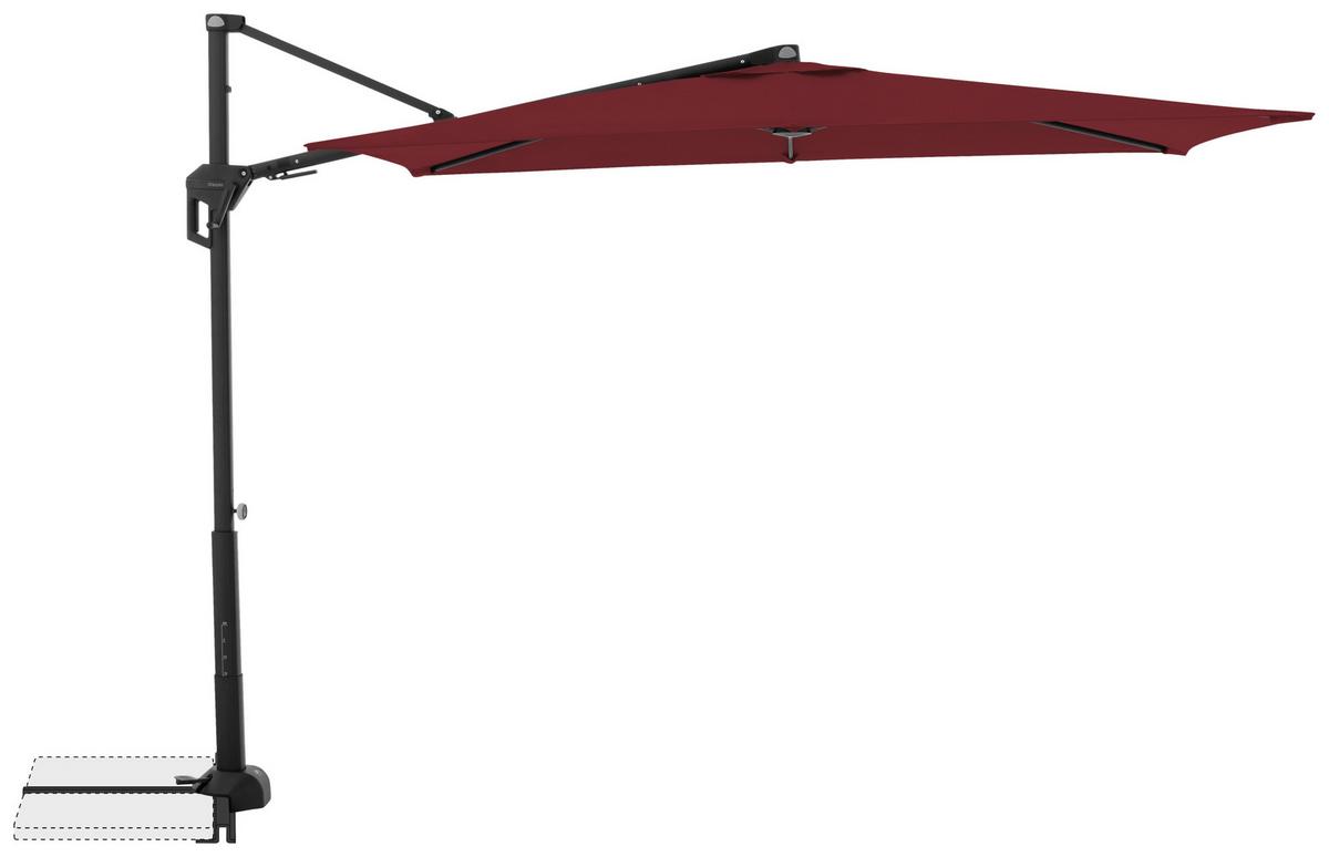 Ampelschirm Active City Bordeaux/Schwarz ca. 240x135cm - Bordeaux/Schwarz, Basics, Textil/Metall (240/135cm) - Doppler