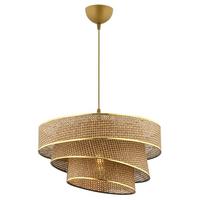 LAMPA WISZĄCA COUPER HAZERAN - BEIGE, GOLD - beżowy/kolor złoty, Design, metal/tkanina (40/72cm) - P & B