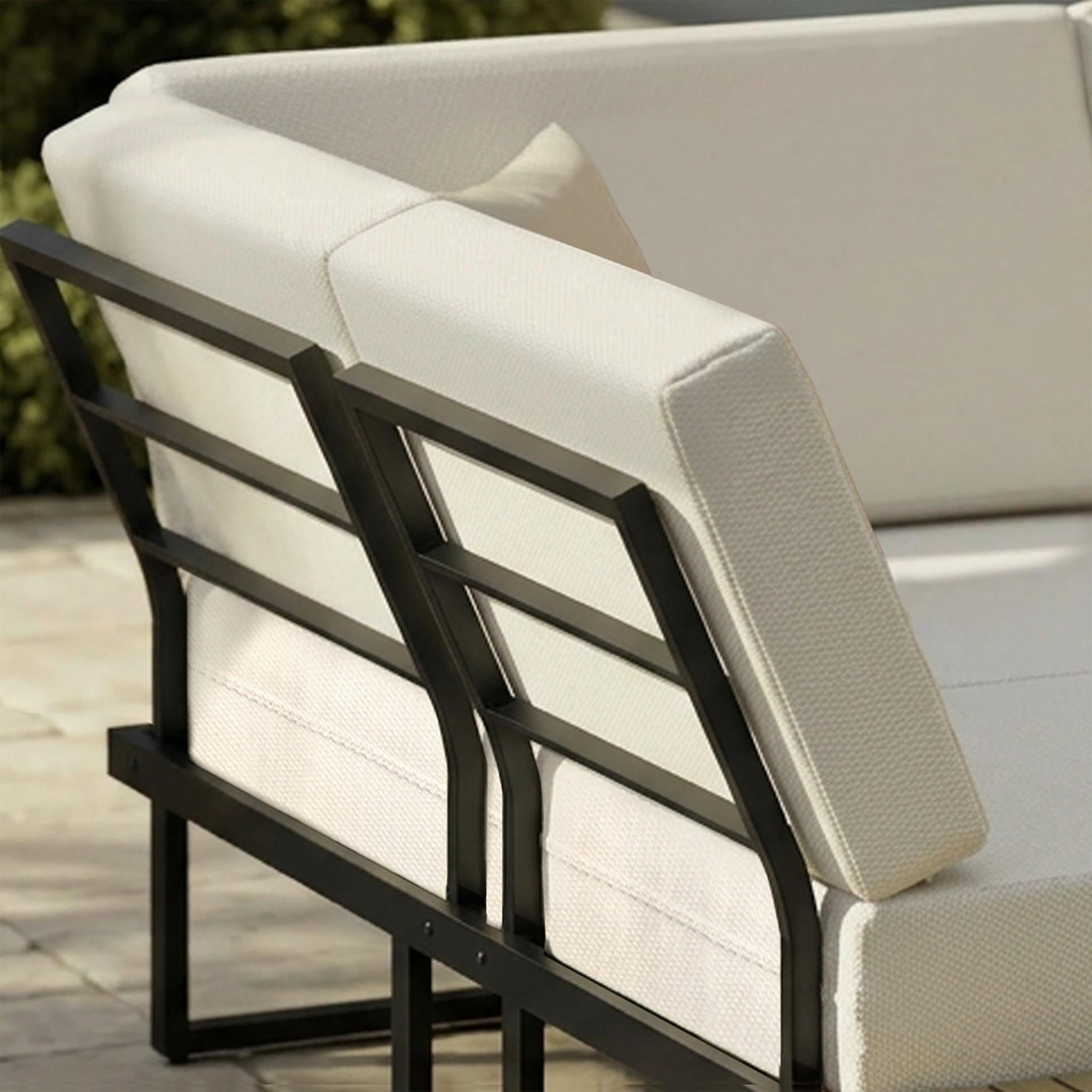 LOUNGEGRUPP MARLA - svart/akaciefärgad, Modern, metall/trä - Bessagi Garden
