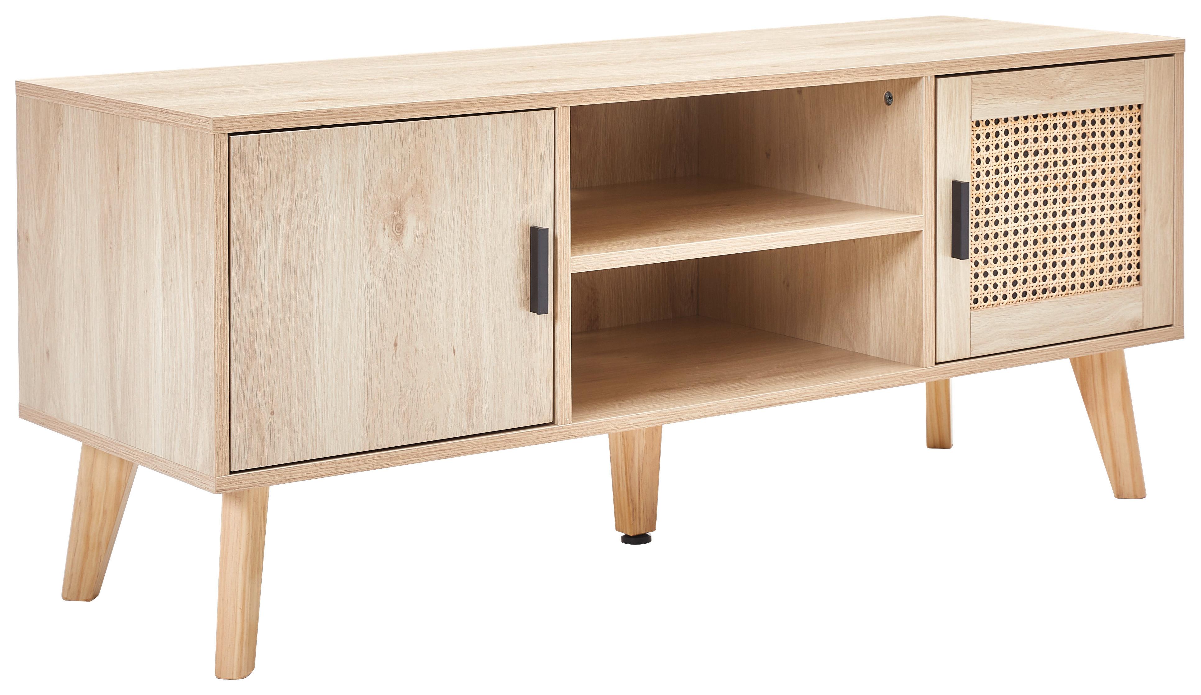 KOMODA NISKA WAIMEA - kolor naturalny, Modern, materiał drewnopochodny/drewno (120/50/40cm) - PBJ