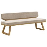 ŁAWKA ALMERO - kolor dębowy/beżowy, Basics, drewno/tkanina (190/80/52cm) - Carryhome