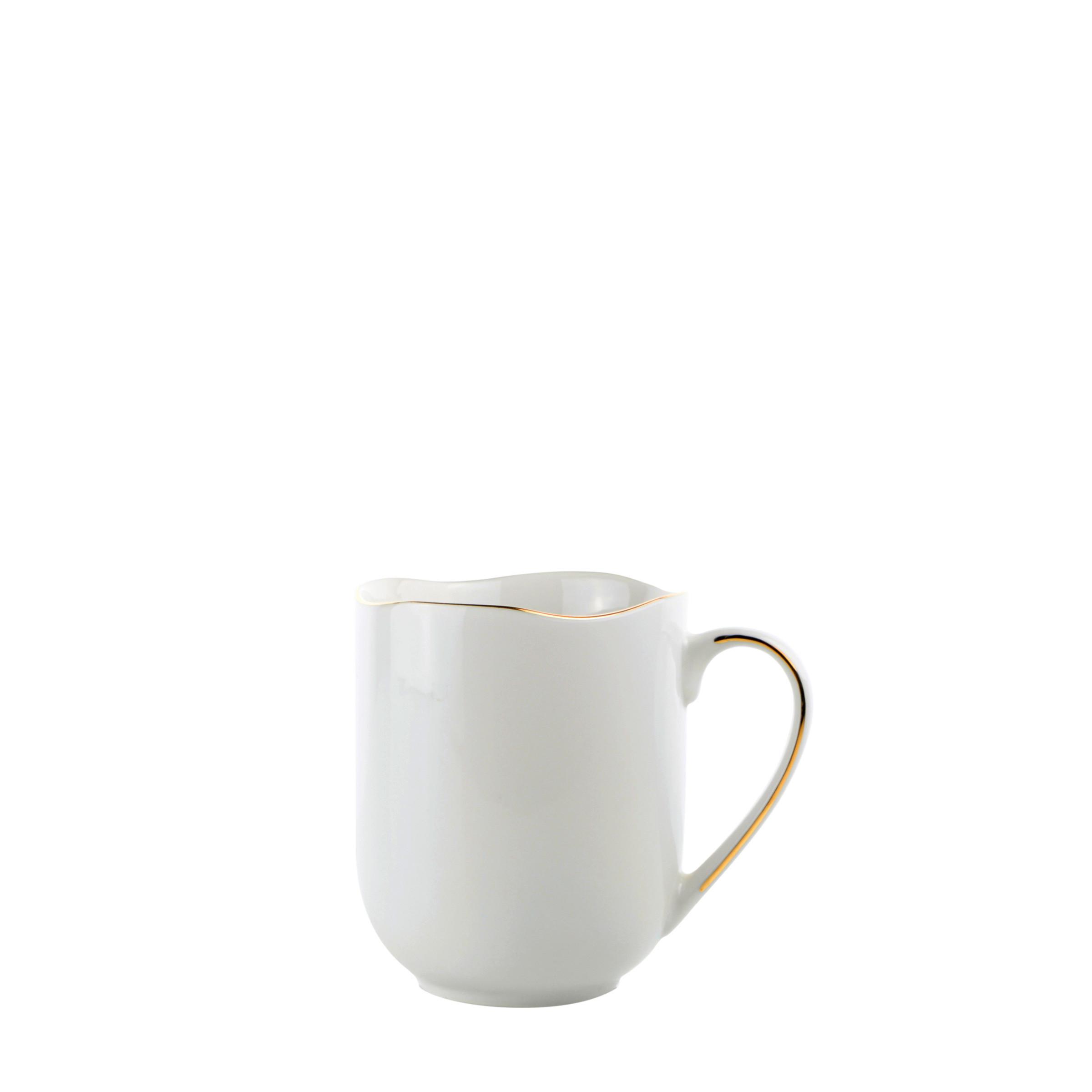 Velika Šalica 350ml. Onix - bijela/zlatne boje, Modern, keramika (350ml) - Premium Living