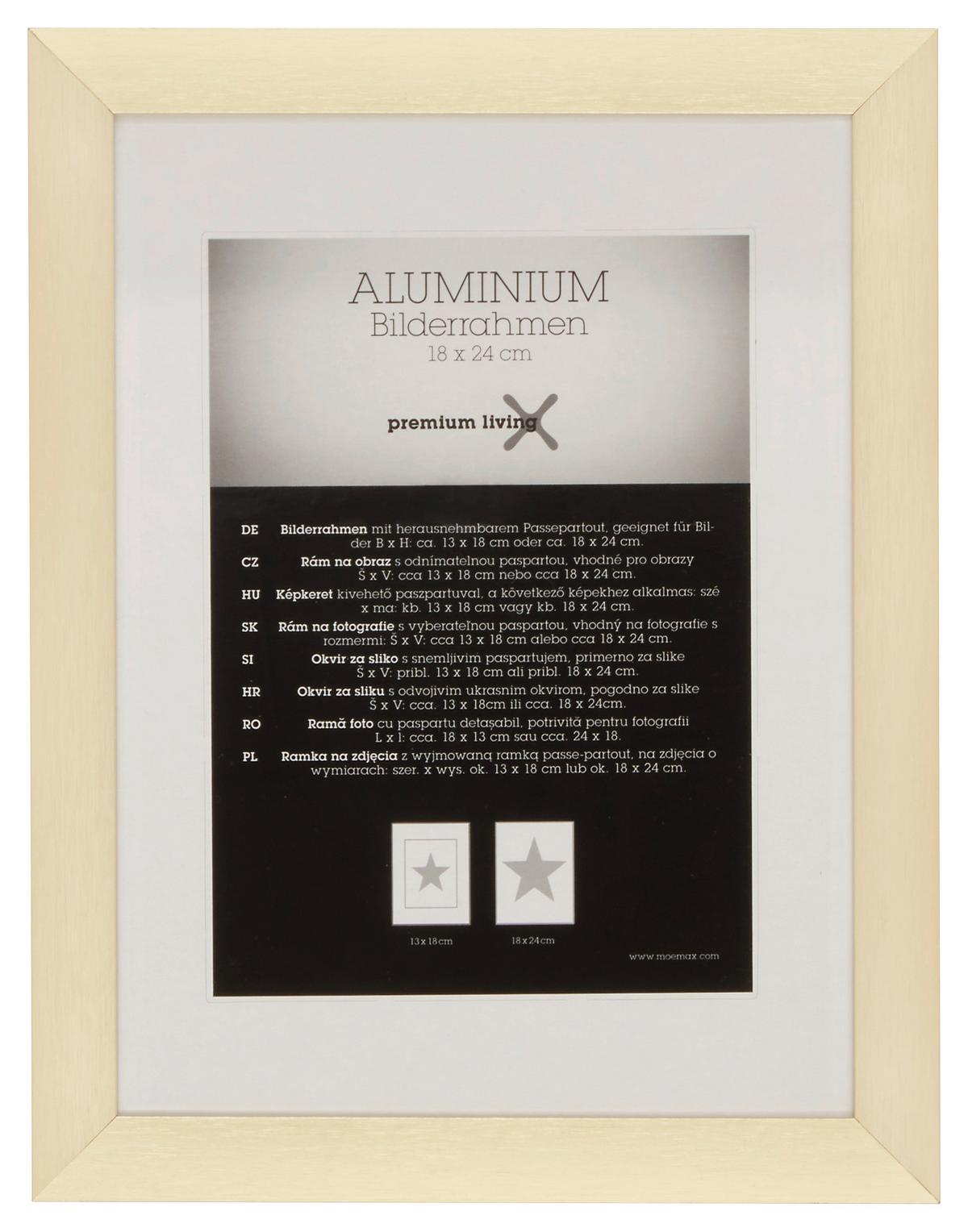 Okvir Za Slike Aluminium - zlate barve/barve medenine, Romantika, kovina (21,1/27,1/2.2cm) - Premium Living