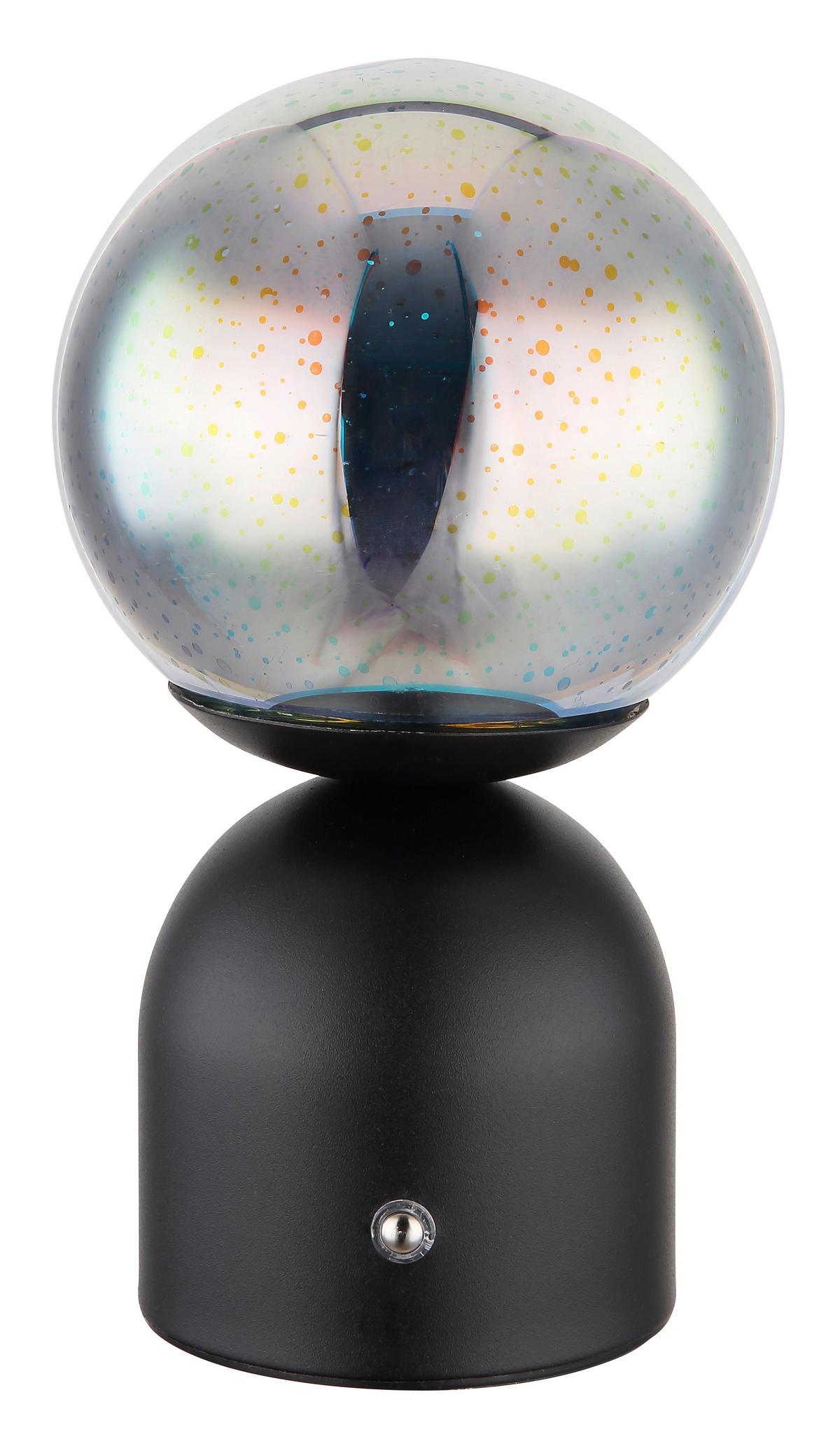 AKKU-TISCHLEUCHTE 21006SS - Klar/Schwarz, Konventionell, Glas/Metall (12/21cm) - Globo