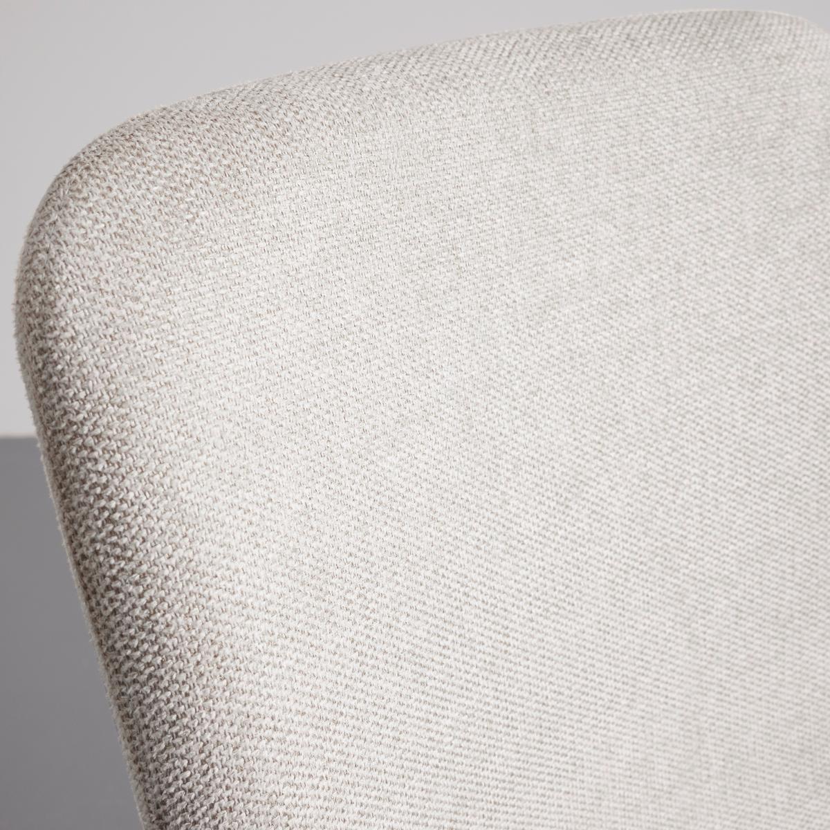 Stuhl Nele Beige Leinenoptik Gepolstert - Beige/Schwarz, MODERN, Holz/Textil (43/83/56cm) - Bessagi Home