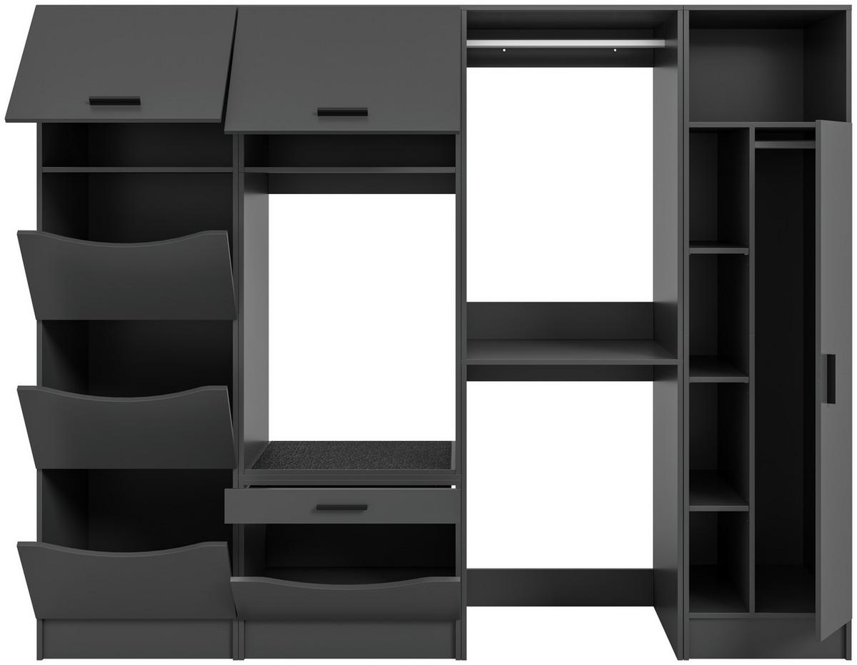 Hauswirtschaftsraum Free Anthrazit - Anthrazit, Basics, Holzwerkstoff (242/195/68cm) - MID.YOU