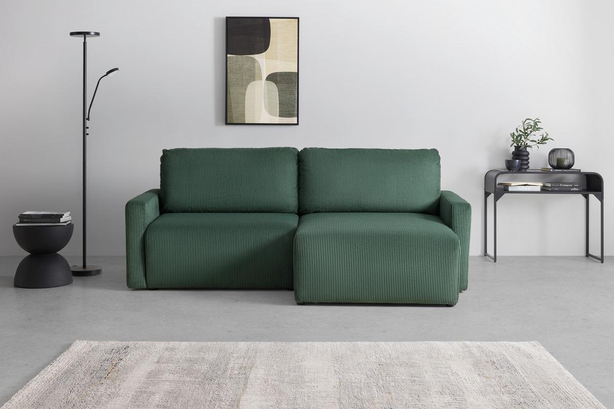 Ecksofa Dave Dunkelgrün - Dunkelgrün, MODERN, Textil (227/92/146cm) - Based