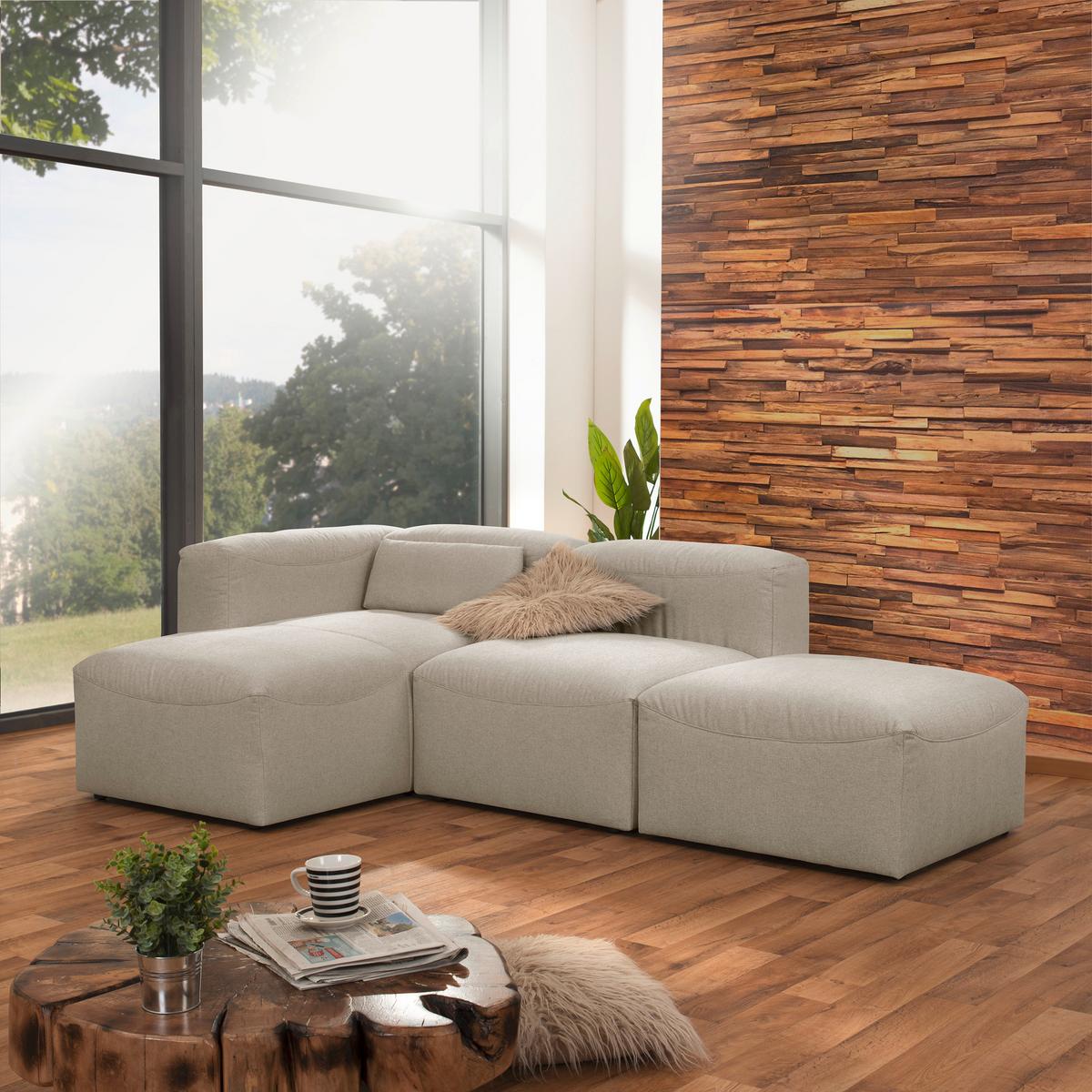 ECKSOFA LENA - Creme, Design, Kunststoff/Textil (160/250cm) - Max Winzer