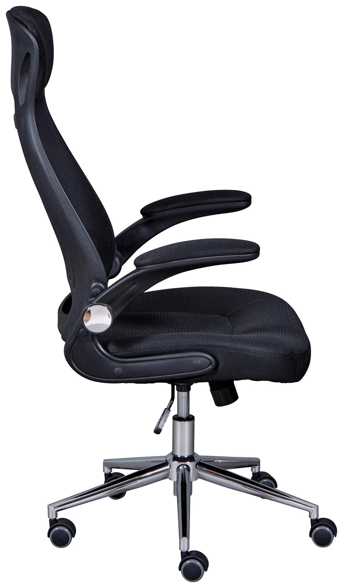 Drehstuhl XL Tecwork Schwarz - Schwarz, KONVENTIONELL, Textil/Metall (68-65/114-122/68cm) - MID.YOU