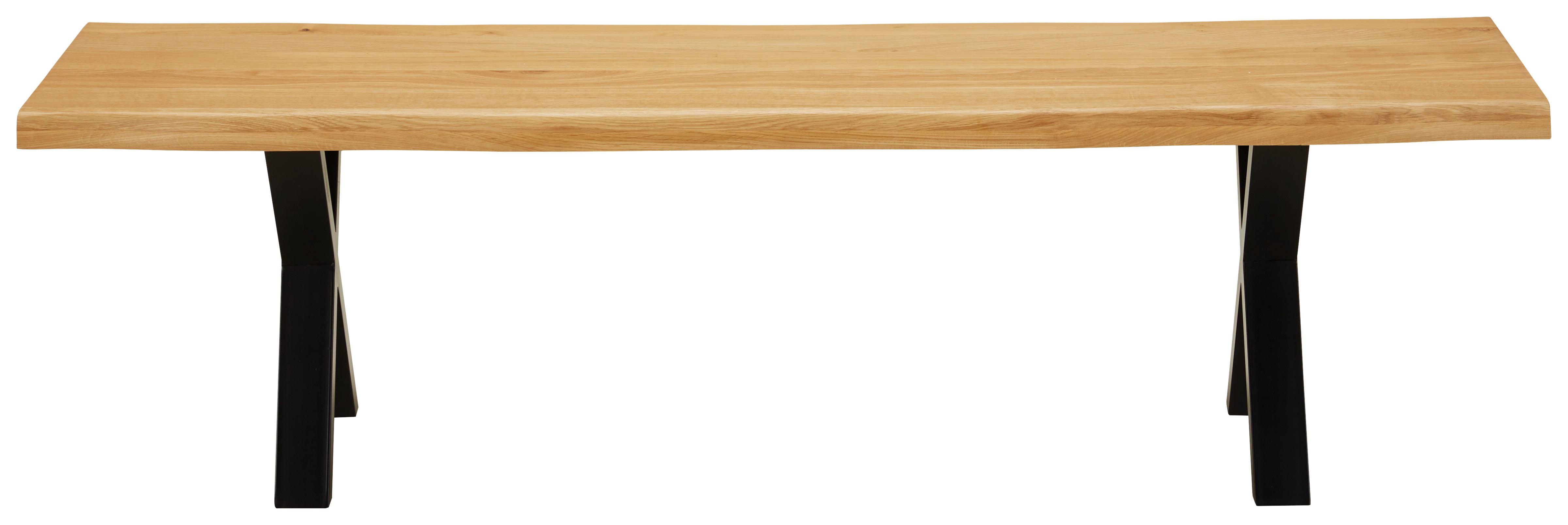 Sitzbank in Wildeiche - Wildeiche/Eichefarben, Natur, Holz/Metall (160/44/38cm) - Zandiara