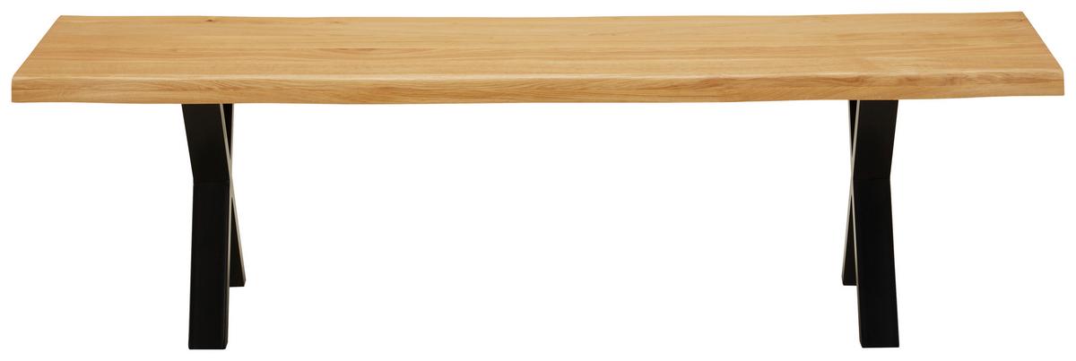 Sitzbank in Wildeiche - Wildeiche/Eichefarben, Natur, Holz/Metall (160/44/38cm) - Zandiara
