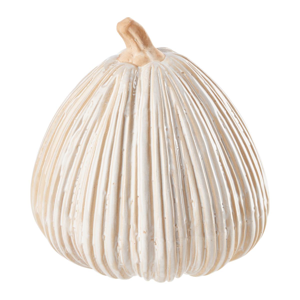 Dekokürbis Belle Creme - Creme, KONVENTIONELL, Keramik (16,8/17,2cm) - Modern Living