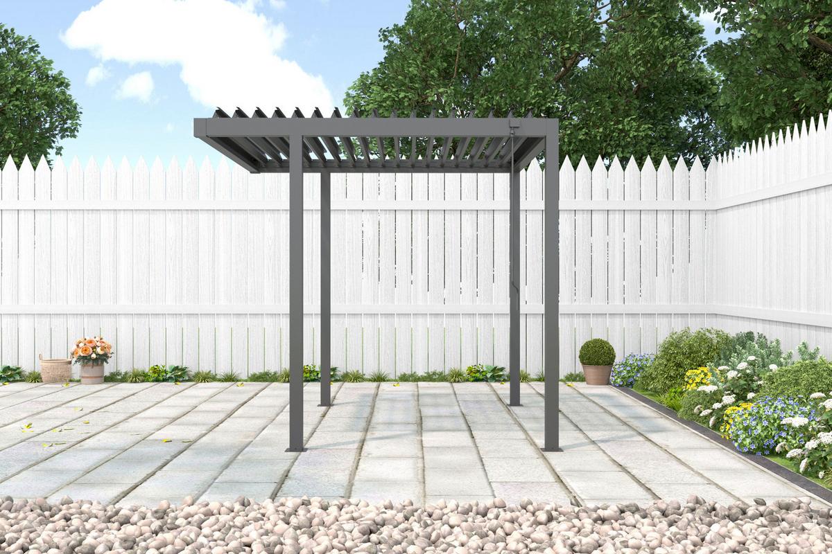 Pergola Origin, Antracit, 2,5x2,5m - antracit, Basics, kovina (258/235/258cm) - Gardenson