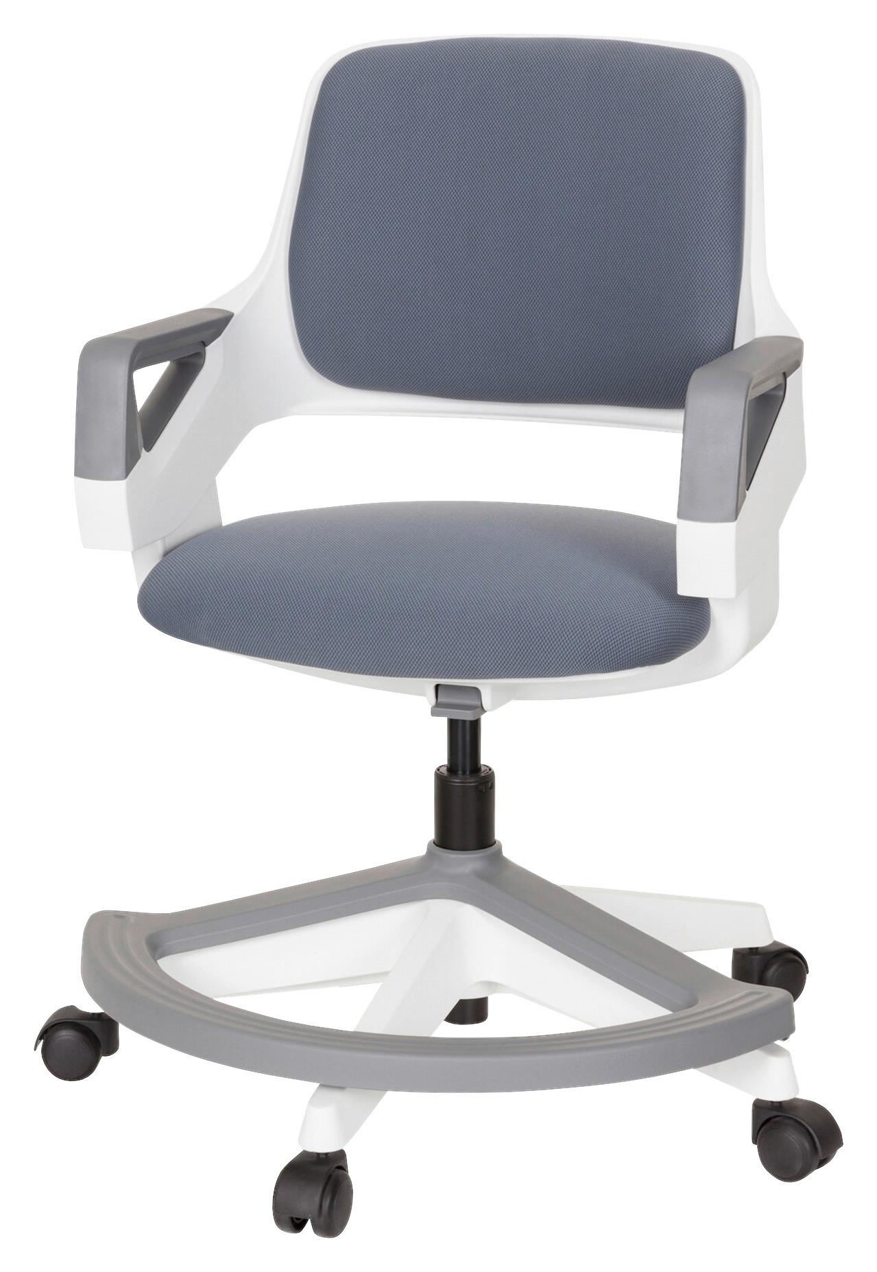 Jugenddrehstuhl Kid Flex ca. 53x80-93x60 cm Grau - Weiß/Grau, Basics, Kunststoff (53/80-93/60cm) - MID.YOU