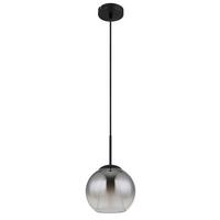 HÄNGELEUCHTE 15749H BARRY - Klar/Schwarz, Design, Glas/Textil (20/120cm) - Globo