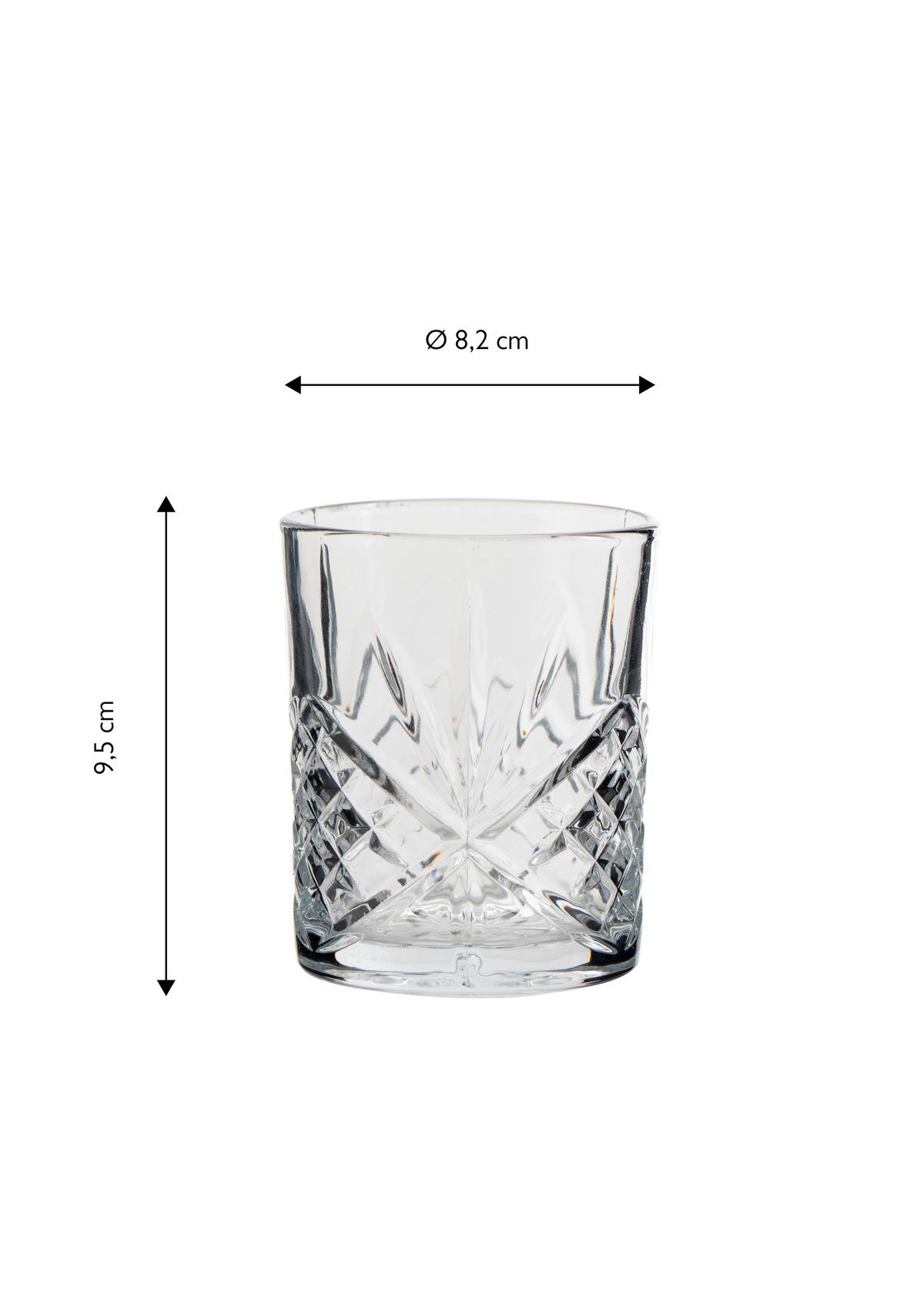 Set Kozarcev Whiskey, 4 Kos - prosojno, Basics, steklo (8.2/9.8cm) - Echtwerk